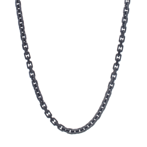 Black Silver Oval Link Chain