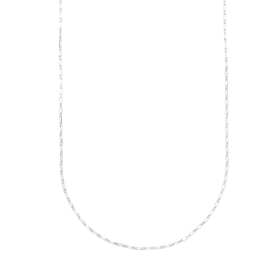 Silver 3.15mm Alternating Paperclip Chain