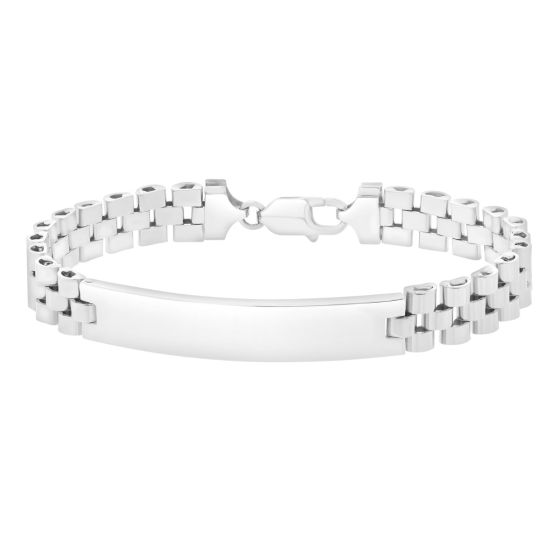 Silver Railroad ID Bracelet