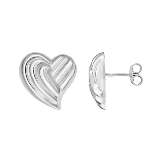 Silver Radiant Heart Earring