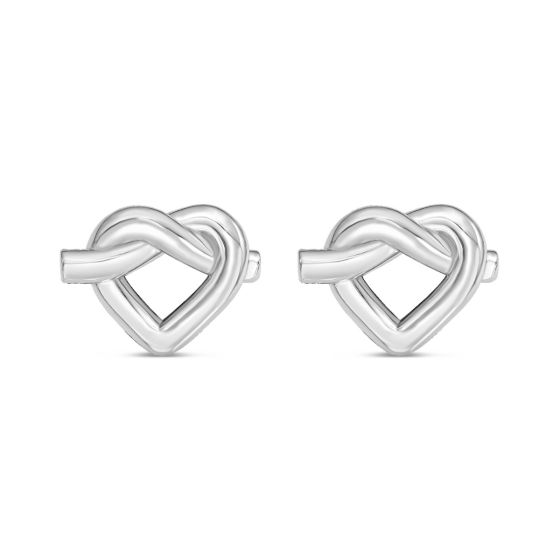 Silver Heart Knot Earring