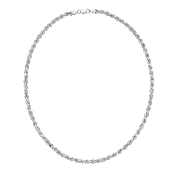 Silver Semi-Solid 4.3mm Rope Chain