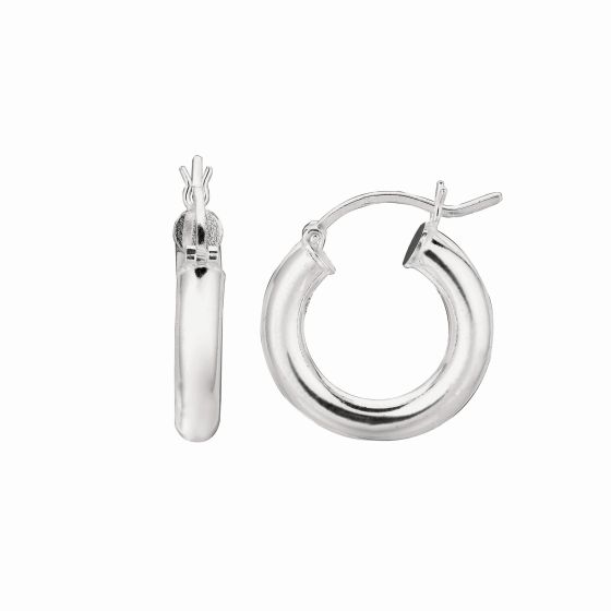 Silver 4x25mm Hoop Earring