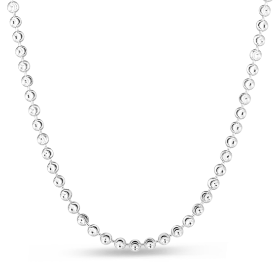 Sterling Silver 4mm Moon-cut Bead Chain