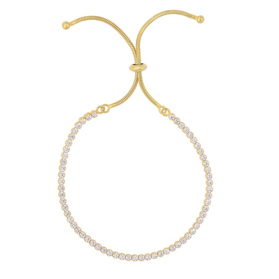 Sterling Silver Yellow CZ Tennis Friendship Bracelet