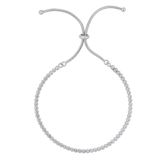 Sterling Silver CZ Tennis Friendship Bracelet