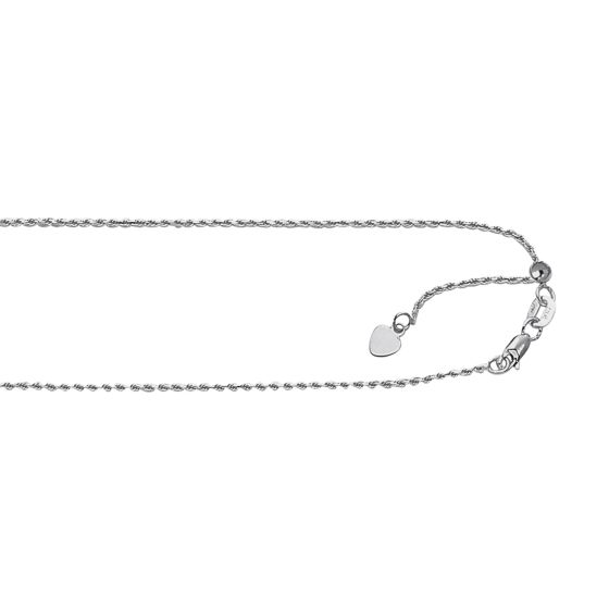 Silver 1mm Adjustable Rope Chain 