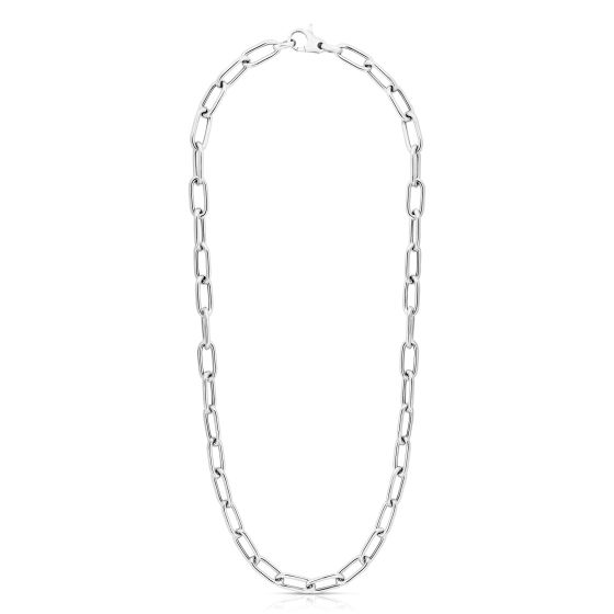 Silver Rounded Paperclip Link Chain 