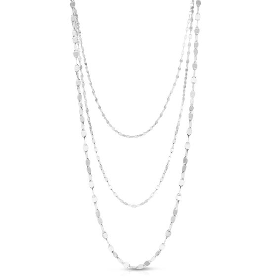 Silver Marina Link Triple Strand Chain
