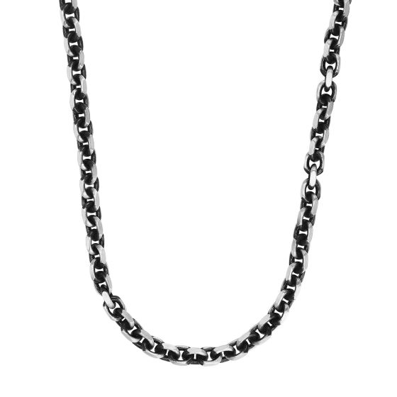 Silver 7.7mm Men's Gunmetal Anchor Chain Chain