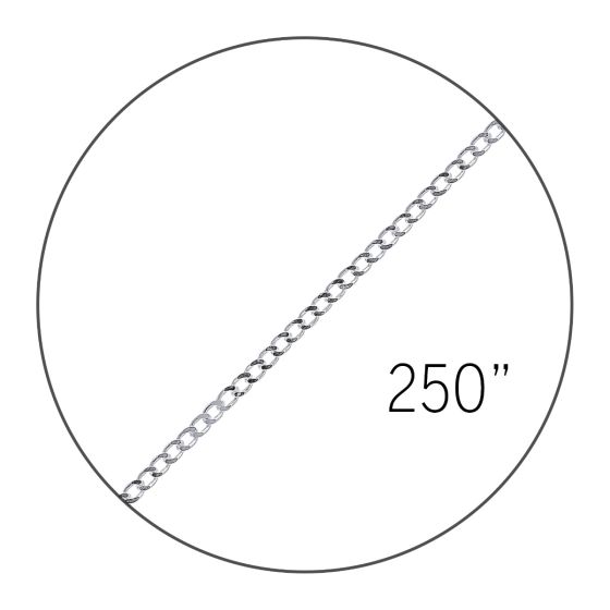 Silver 250" 2.8mm Polished Classic Curb Spool Chain