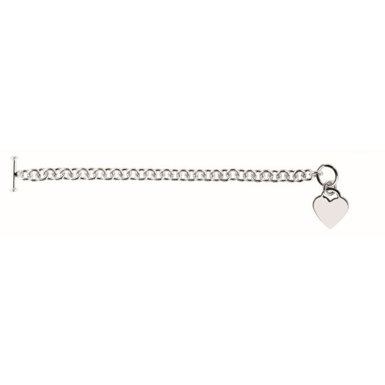 Silver Medium Heart Toggle Chain