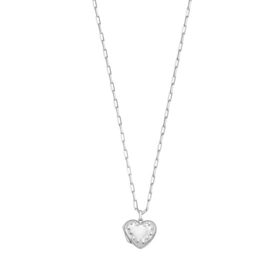 Silver Heart Locket Necklace