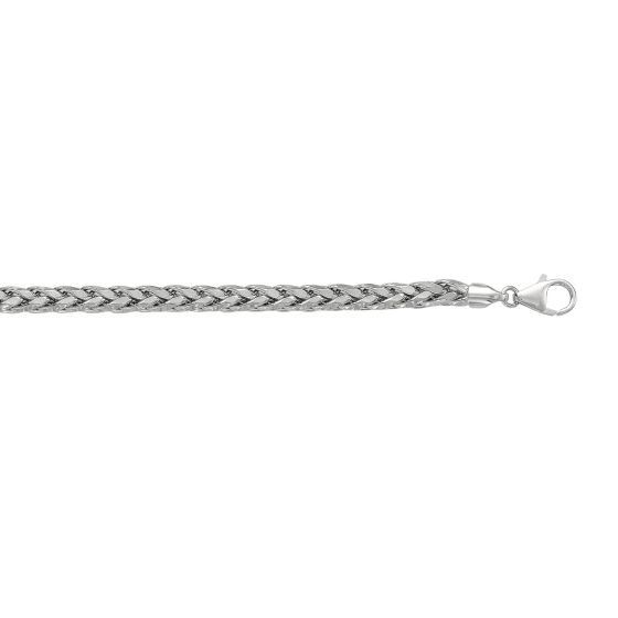 Silver 5.0mm Semi-Solid Wheat Chain 