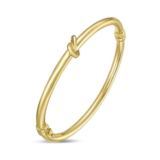 Gold over Silver Stationed Knot Bangle