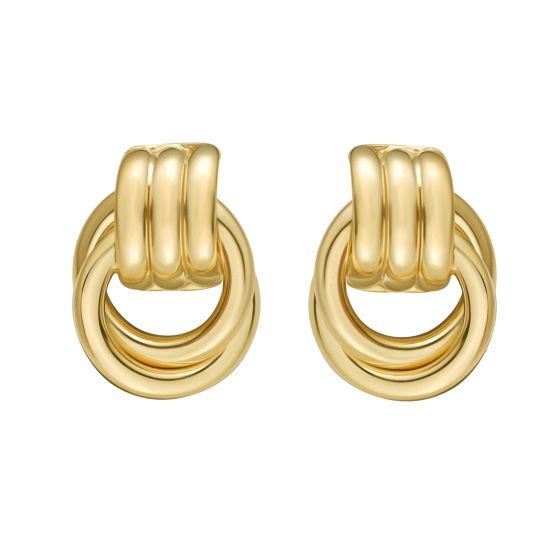 Gold Over Silver Triple Door Knocker Hoops