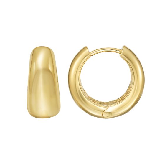 Gold Over Silver Mini Sculpted Hoop Earring