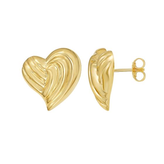 Gold Over Silver Radiant Heart Earring