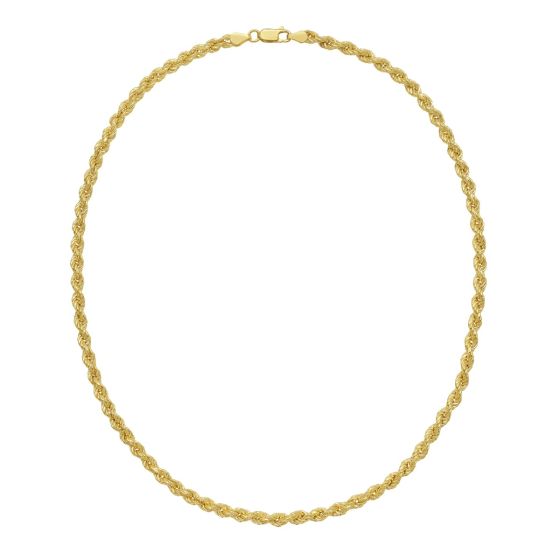Gold Over Silver 4.3mm Semi-Solid Rope Chain