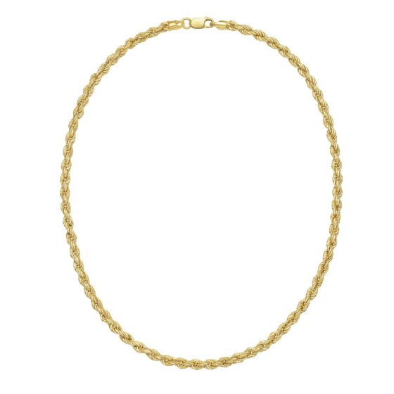 Gold Over Silver 5.3mm Semi-Solid Rope Chain