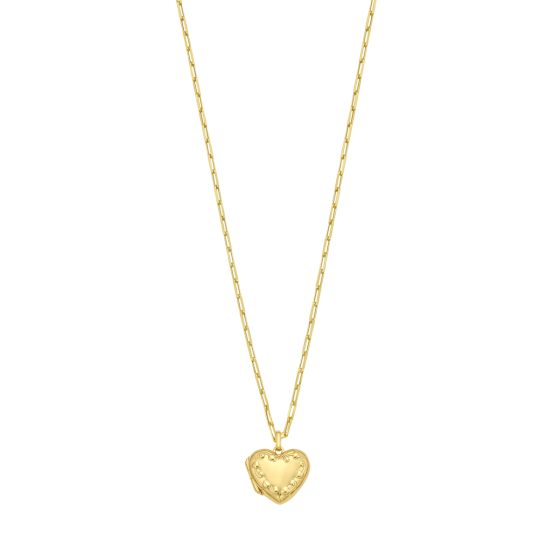 Gold Over Silver Heart Locket Necklace