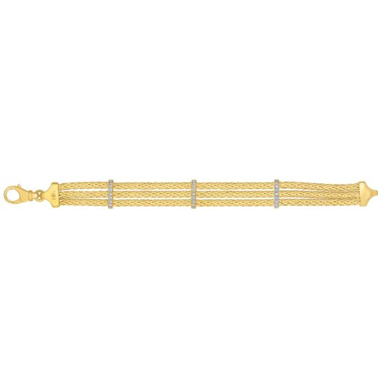 14K Gold .21ct. Dia Woven Bracelet
