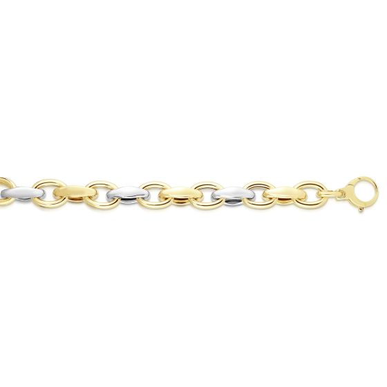 14K Two-tone Gold Alternating Three Plus One Heritage Link