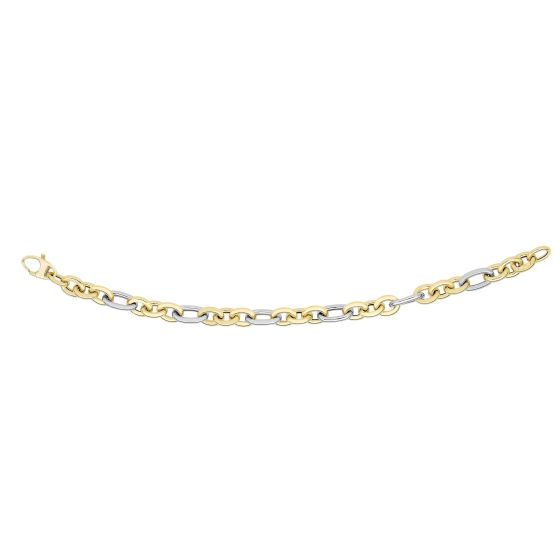 14K Gold Alternating Three Plus One Heritage Link Bracelet 