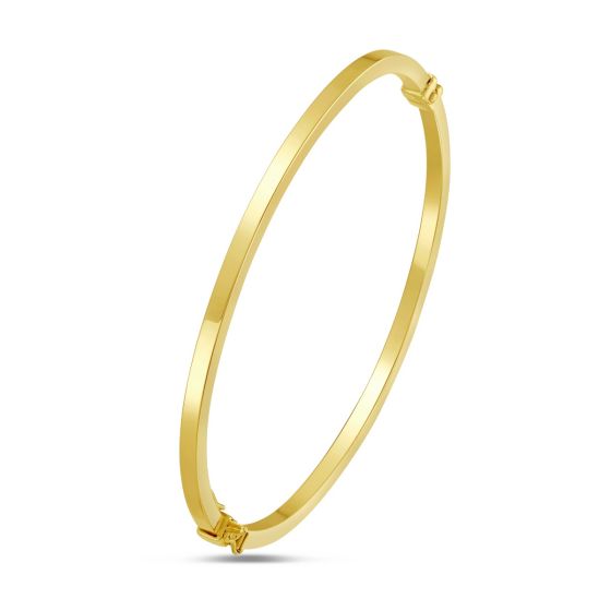 14K Stackable Flat Bangle