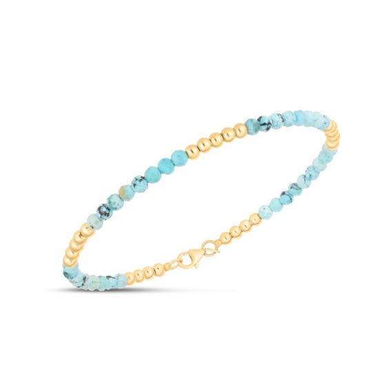 14K Turquoise Pallina Bead Bracelet