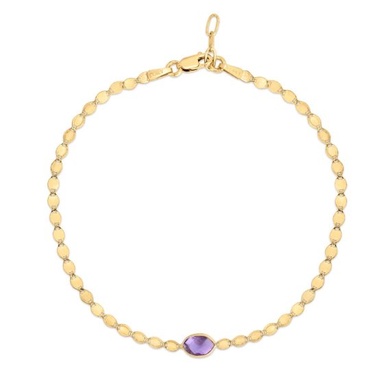14K Amethyst Mirrored Chain