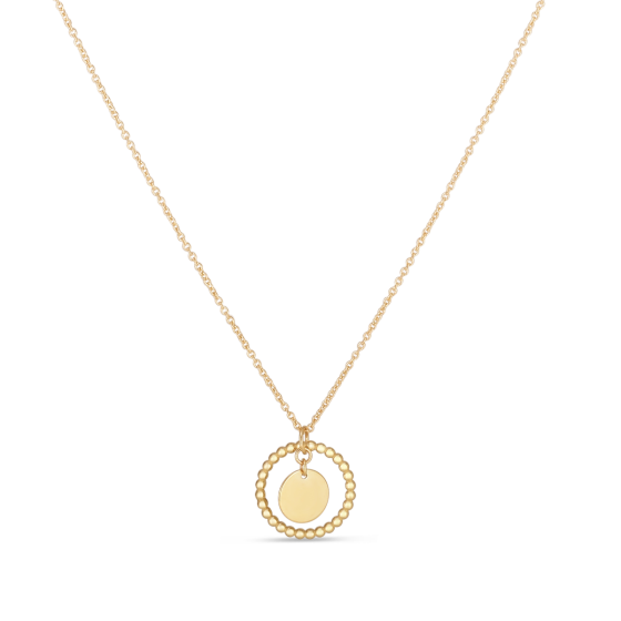 14K Gold Layered Circle Pendant