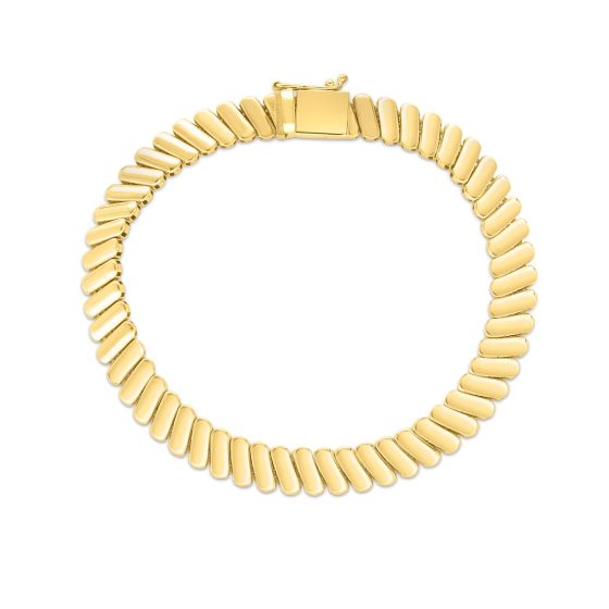 14K Gold Rib Link Bracelet