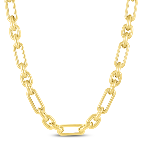 14K Gold Metropolitan Alternating Paperclip Links Chain 