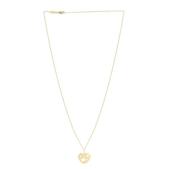 14K Cutout Heart Pendant