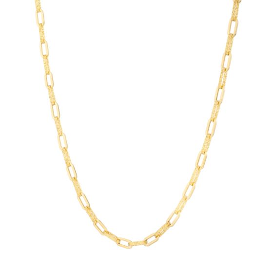 14K 4mm Diamanté Paperclip Chain