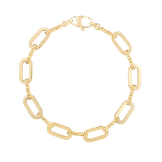 14K 7mm Diamanté Paperclip Bracelet