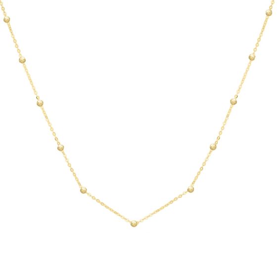 14K Saturn Bead Chain Necklace