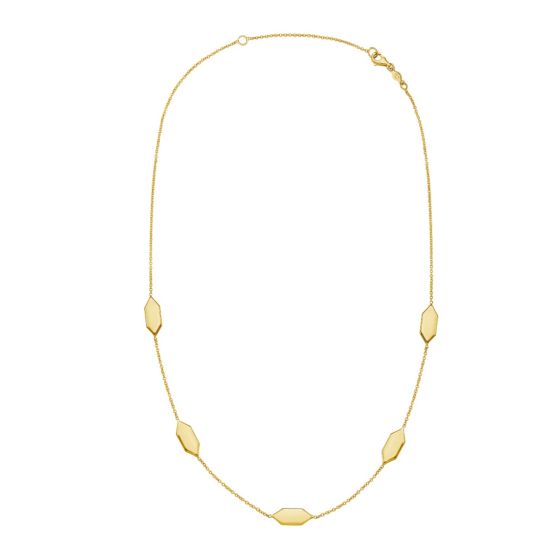 14K Elongated Hexagon Link Necklace