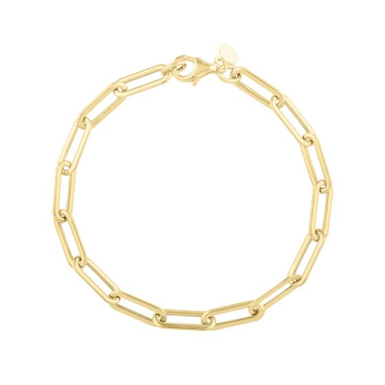 14K Long Domed Paperclip Chain