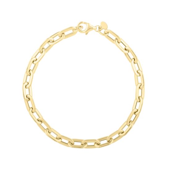 14K Oval Domed Paperclip Chain