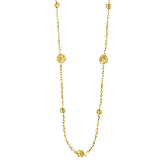 14K Layered Alternating Bead Chain