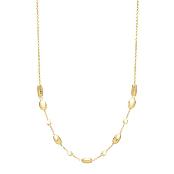 14K Adjustable Puff Pebble Necklace