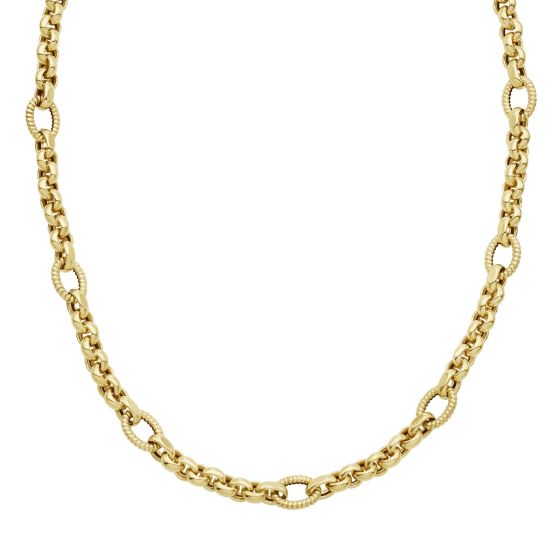 14K Gold Cable & Rolo Link Bracelet
