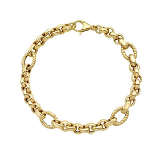 14K Gold Cable & Rolo Link Bracelet