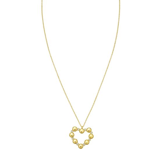 14K Diamond Heart Bauble Necklace