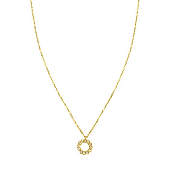 14K Petite Diamond Circle Necklace