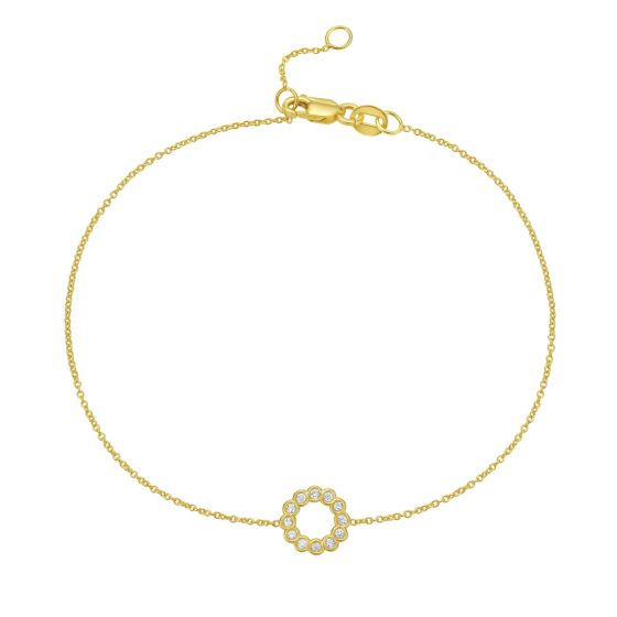 14K Petite Diamond Circle Bracelet