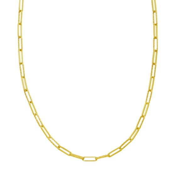 14K Mini Diamante Paperclip Chain