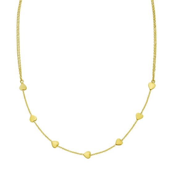 14K Adjustable Heart Link Necklace